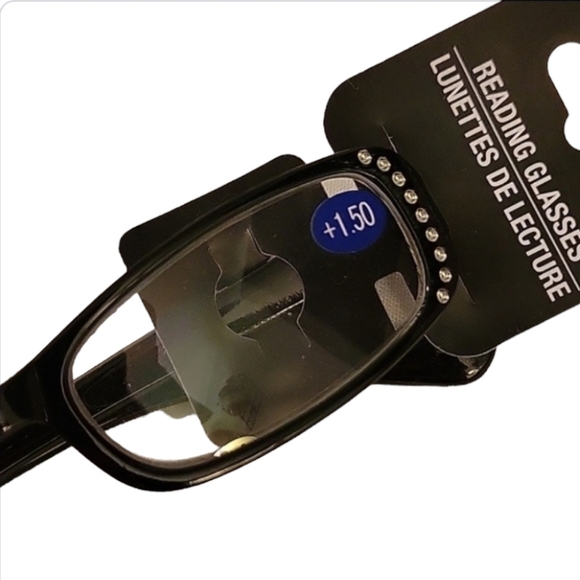 NEW +1.50 Reading Glasses with Plastic Frame & Subtle Bling - Picture 14 of 17